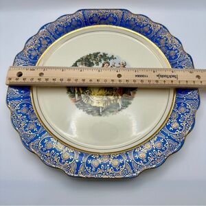 Vintage Hand Painted Decorative Plate‎ Dorlexa China 10 in Blue and 22k Gold